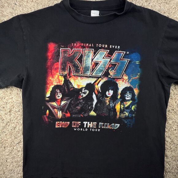 Kiss End Of The Road Final Tour T Shirt Size Medium Black Short Sleeve Mishi - Picture 1 of 8